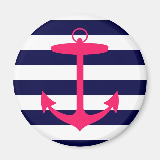 Pink Anchor Silhouette Magnet (Front)