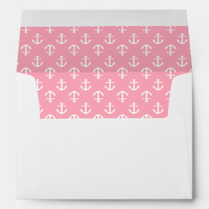 Pink Anchors Pattern Envelope