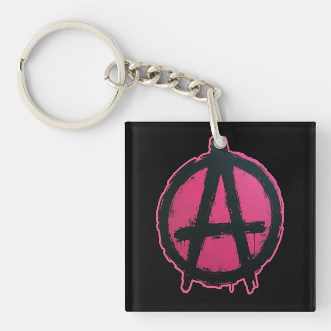Pink and anarchy!  keychain (Front)