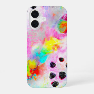 Pink and Aqua Abstract iPhone 16 Case
