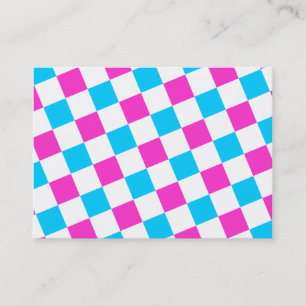Pink and Aqua Chequerboard Business Card