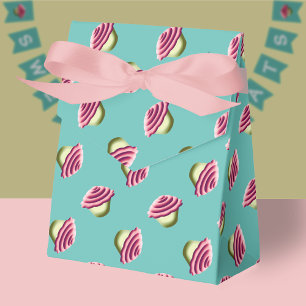 Pink And Aqua Cupcakes Pattern Favor Box
