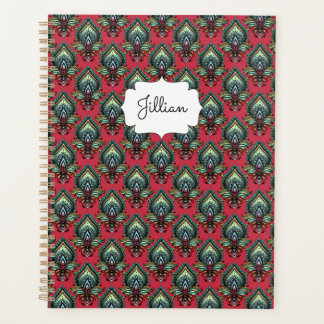 Pink and Aqua Fancy Motif Boho Nom Planificateur
