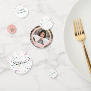Pink and Aqua Glitter Confetti