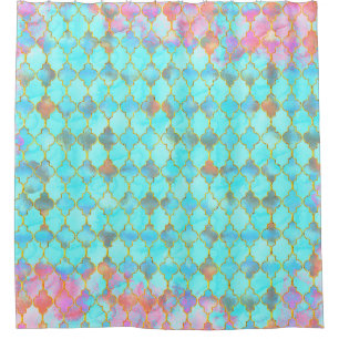 Pink and Aqua Maroccan pattern