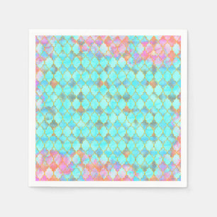 Pink and Aqua Maroccan pattern Napkin