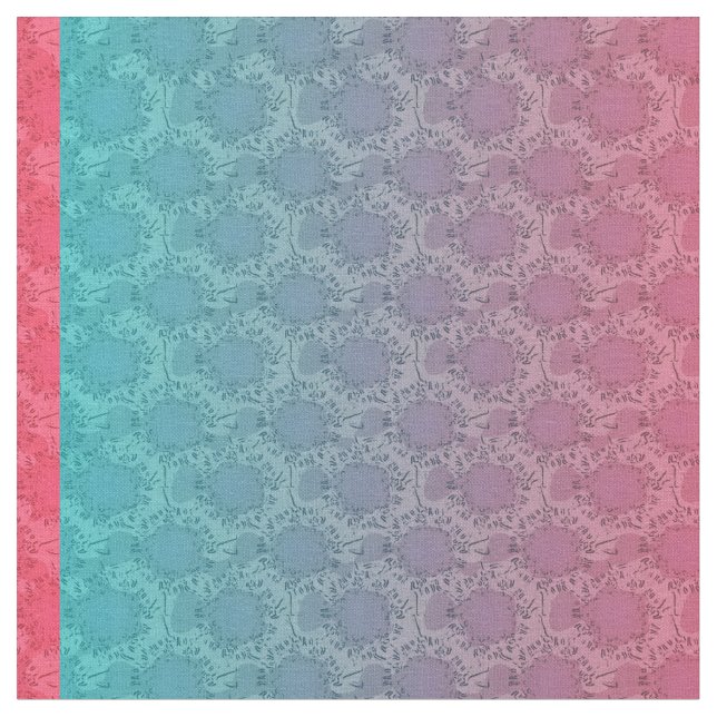 Pink and Aqua Pattern Fabric (Close Up)