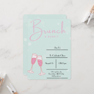 pink and baby blue bridal shower invitation