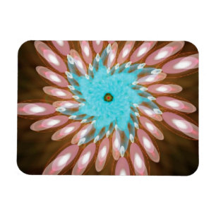 Pink and Baby Blue Swirling Out of Control Magnet
