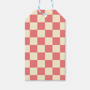 Pink and Beige Checkerboard Gift Tags