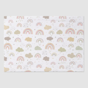 Pink and Beige Rainbow Pattern Tissue Paper