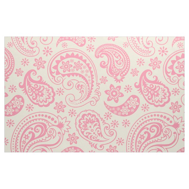 Pink And beige Vintage paisley Pattern Fabric (Fat Quarter)