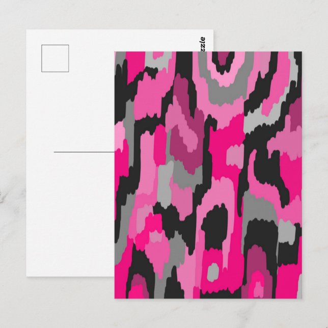Pink and Black Abstract Print  Postcard (Front/Back)