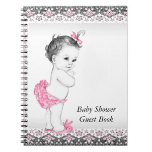 Pink and Black Baby Shower Guest Book
