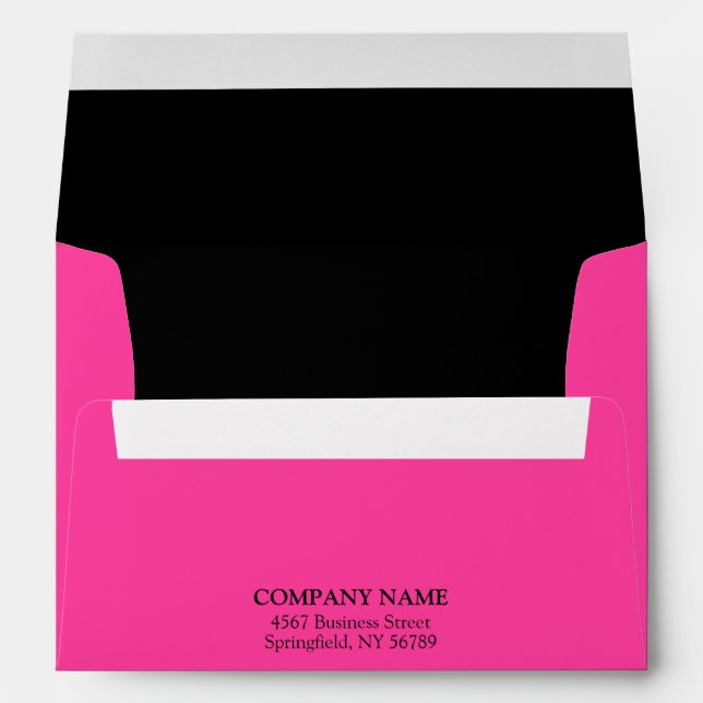 Pink and Black Business Custom Logo Professional Envelope (Back (Bottom))