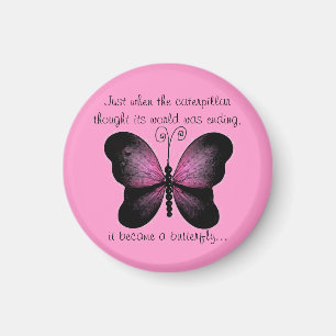 Pink and Black Butterfly Magnet