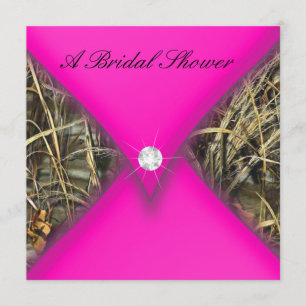 Pink and Black Camo Bridal Shower Invitation