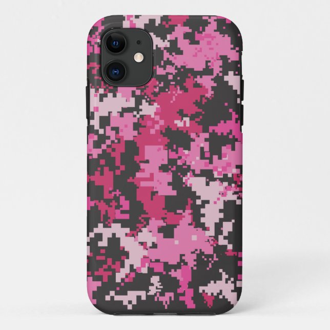 Pink and Black Camo iPhone Case (Back)