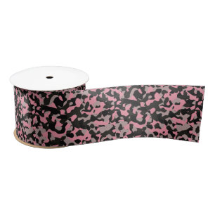 Pink and Black Camo Satin Ribbon