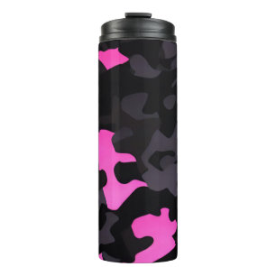 Pink and Black Camouflage Thermal Tumbler