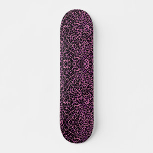 Pink and Black Cheetah Pattern Skateboard