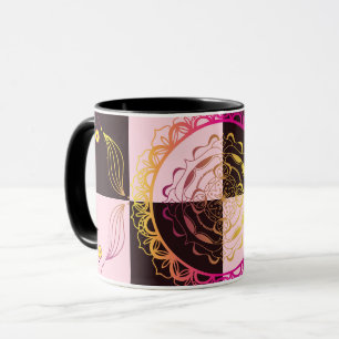 Pink and Black Chequerboard, Mystic Graphic Art  Mug