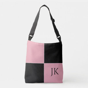 Pink and Black Chequered Crossbody Bag