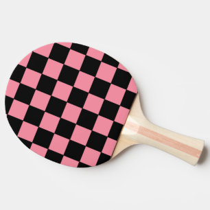 Pink and Black chequered  Ping Pong Paddle