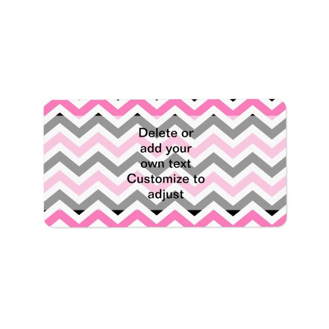 Pink and black chevron pattern label (Front)