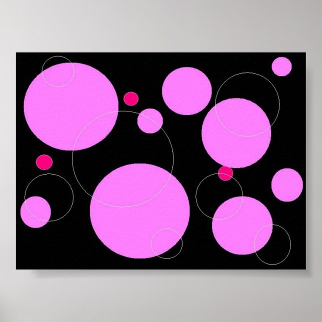 Pink and black circular grahpic poster (Front)