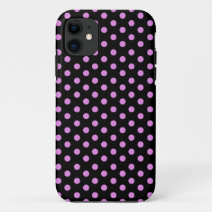 Pink and Black Colour Polka Dots iPhone 11 Case