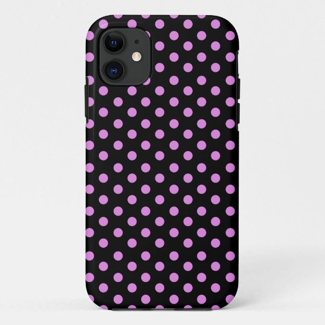 Pink and Black Colour Polka Dots Case-Mate iPhone Case (Back)