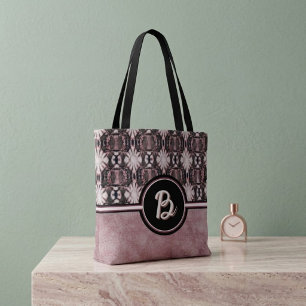 Pink and Black Connecting Mandalas  Tote Bag