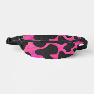 Pink and Black Cow Pattern Fanny Pack