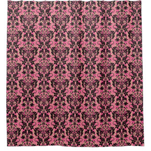 Pink and Black Damask