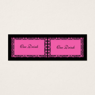 Pink and Black Damask Drink Tickets