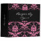 Pink and Black Damask Recipe Cook Book Binder