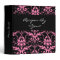 Pink and Black Damask Recipe Cook Book Binder