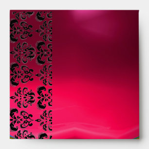 PINK AND BLACK DAMASK RED RUBY fuchsia Blue Gem Envelope