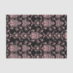 Pink and Black Damask Tissue Paper