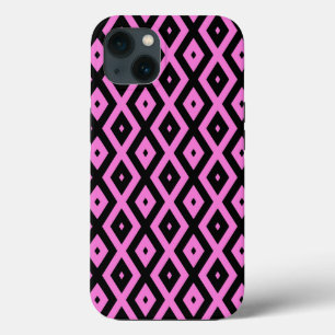 Pink and black diamond pattern Case-Mate iPhone ca 13 Case