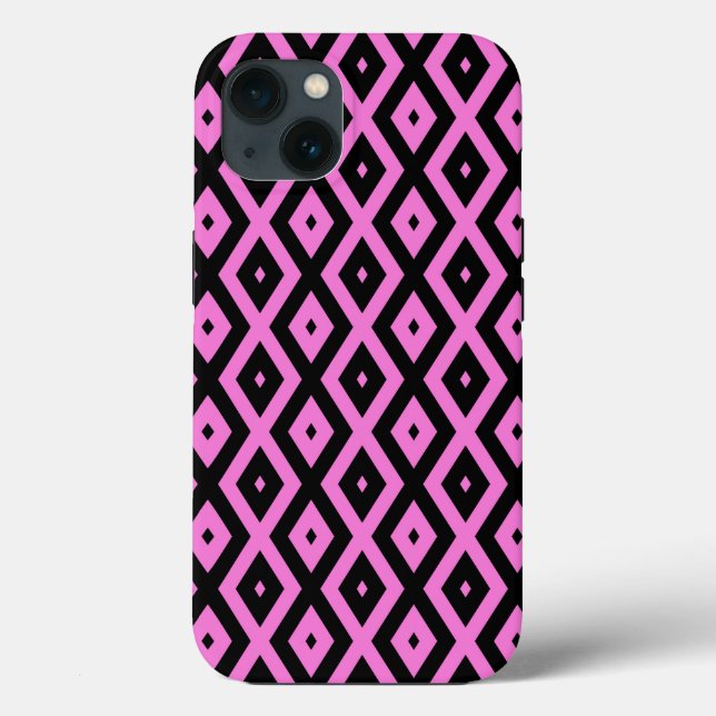 Pink and black diamond pattern Case-Mate iPhone ca Case-Mate iPhone Case (Back)