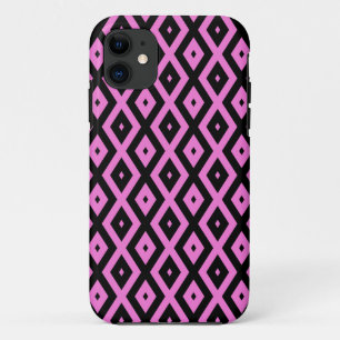 Pink and black diamond pattern iPhone 11 case