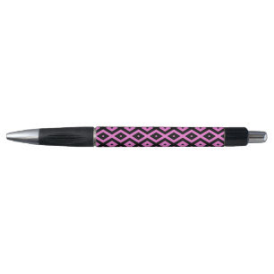 Pink and black diamond pattern pen
