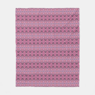 Pink and Black Diamond Stripes Pattern Fleece Blanket