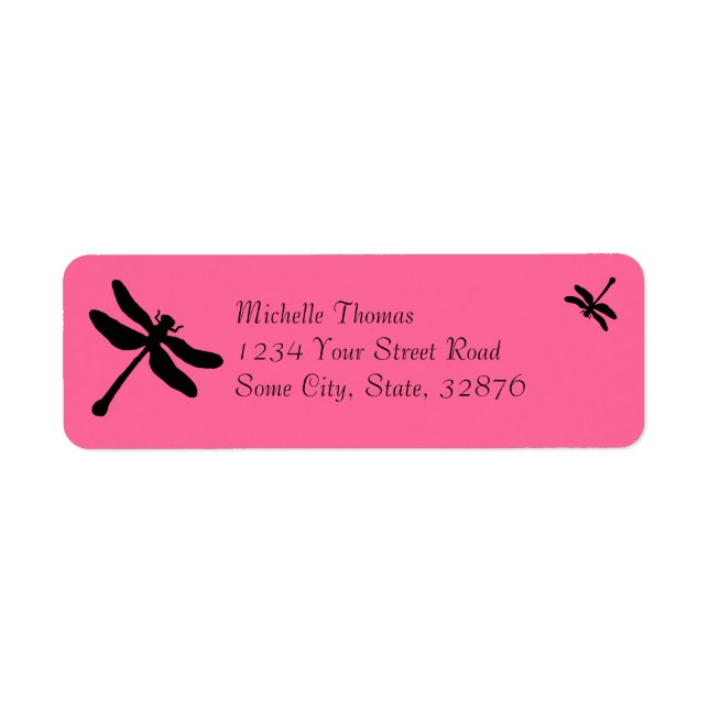 Pink and Black Dragonfly Wedding (Front)