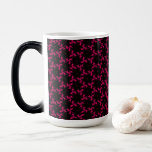 Pink and Black Flower Cluster Magic Mug