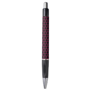 Pink and Black Flower Cluster Pen