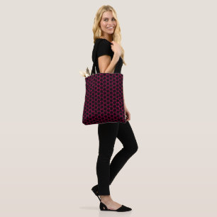 Pink and Black Flower Cluster Tote Bag