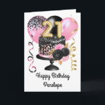 Pink and Black Gold 21st Birthday Card<br><div class="desc">Personalized gold,  pink and black birthday cake 21st birthday card for her. The front can be easily personalized with her name as well as the inside card message. This beautiful pink and black 21st birthday card would make a wonderful keepsake for her.</div>